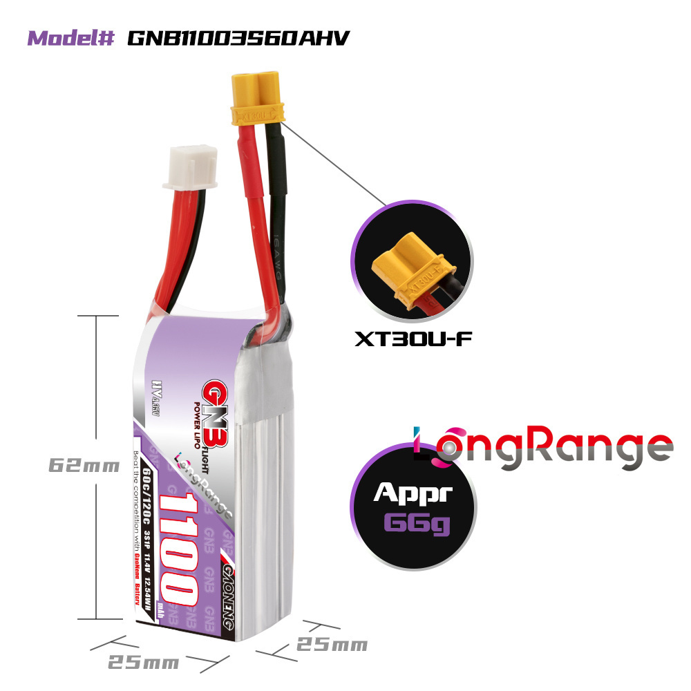 GNB 1100mAh 2S 3S 4S 6S 60C/12 - Drone Battery Connector 리뷰 및 가격